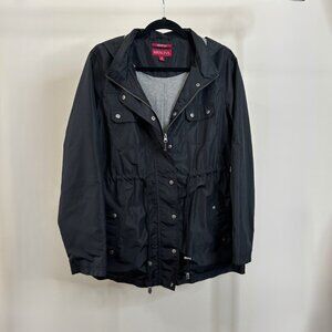 Merona Black Water-Resistant Hooded Utility Anorak Jacket | Size L